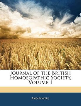 portada journal of the british homoeopathic society, volume 1