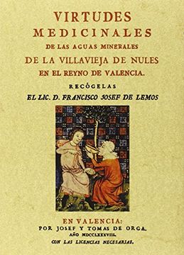 portada Virtudes medicinales de las aguas minerales de la Villavieja de Nules en el Reyno de Valencia