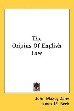 portada the origins of english law (en Inglés)