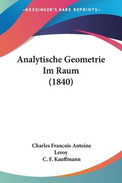 portada Analytische Geometrie Im Raum (1840) (en Alemán)