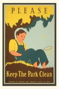 portada Vintage Journal Please Keep the Park Clean, Boy with Net (en Inglés)