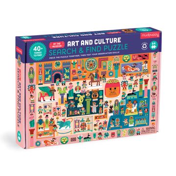 portada Art and Culture at the Museum 64 Piece Search & Find Puzzle From Mudpuppy, Colorful Illustrations, Complete Puzzle to Find 40+ Hidden Images; Fun and Challenging for Kids Ages 4-7