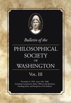 portada Bulletin of the Philosophical Society of Washington: Volume III