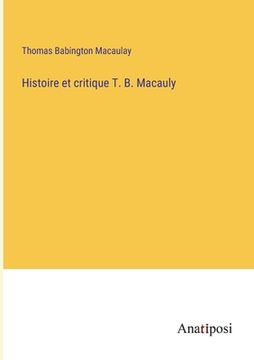 portada Histoire et critique T. B. Macauly (en Francés)
