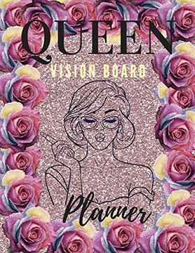 portada Queen Board Vision Planner: Amaizing Journal | Vision Board Book|Positive Affirmations Journal | 8. 5" x 11" Large Diary (en Inglés)