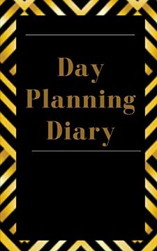 portada Day Planning Diary - Planning my day - Gold Black Brown Strips Cover (en Inglés)