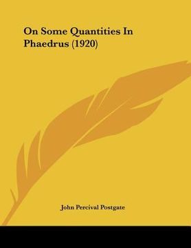 portada on some quantities in phaedrus (1920) (in English)