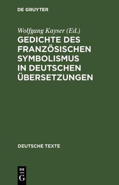 portada Gedichte Des Franzosischen Symbolismus in Deutschen Ubersetzungen (Deutsche Texte)
