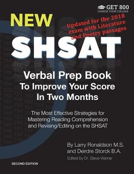 portada New SHSAT Verbal Prep Book To Improve Your Score In Two Months: The Most Effective Strategies for Mastering Reading Comprehension and Revising/Editing