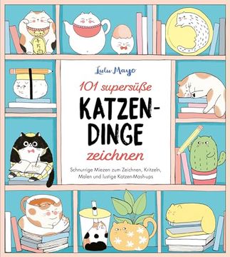 portada 101 Supers? E Katzen-Dinge Zeichnen - Schnurrige Miezen zum Zeichnen, Kritzeln, Malen und Lustige Katzen-Mash-Ups (in German)