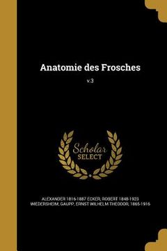 portada Anatomie des Frosches; v.3 (in German)