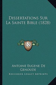 portada Dissertations Sur La Sainte Bible (1828) (in French)