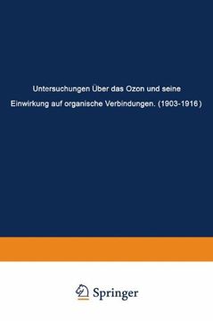 portada Untersuchungen Über das Ozon und Seine Einwirkung auf Organische Verbindungen (1903-1916)
