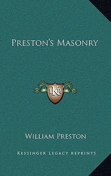 portada preston's masonry (en Inglés)