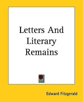 portada letters and literary remains