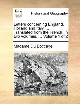 portada letters concerning england, holland and italy. ... translated from the french. in two volumes. ... volume 1 of 2 (in English)