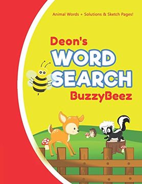 portada Deon's Word Search: Animal Creativity Activity & fun for Creative Kids | Solve a zoo Safari Farm sea Life Wordsearch Puzzle Book + Draw & Sketch. Letter Spelling Memory & Logic Skills 