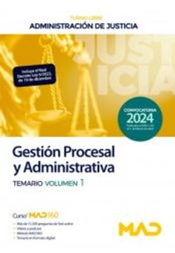 portada Cuerpo de Gestion Procesal y Administrativa (Turno Libre Temario Volumen 1