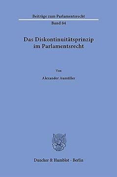 portada Das Diskontinuitatsprinzip Im Parlamentsrecht (in German)