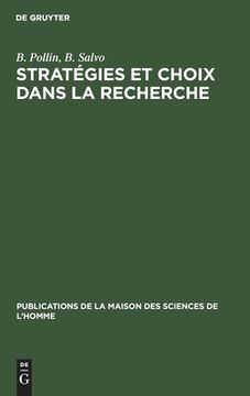 portada Stratégies et Choix Dans la Recherche: Á Propos des Travaux sur le Sommeil (en Francés)