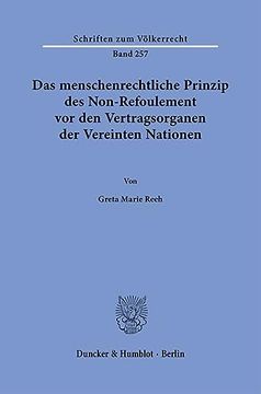 portada Das Menschenrechtliche Prinzip Des Non-Refoulement VOR Den Vertragsorganen Der Vereinten Nationen (in German)