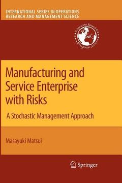 portada manufacturing and service enterprise with risks: a stochastic management approach (en Inglés)