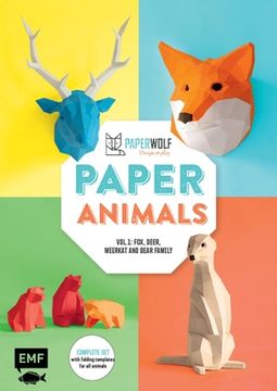 portada Paper Animals: Volume 1: Fox, Deer, Meerkat and Bear Family (en Inglés)