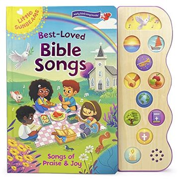 portada Best Loved Bible Songs Childrens Board Book With Sing-Along Tunes, Ages 2-7 (Little Sunbeams: Early Bird Song Books) (en Inglés)