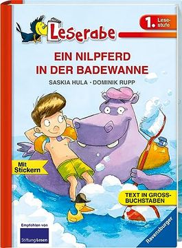 portada Ein Nilpferd in der Badewanne: In Großbuchstaben (Leserabe - 1. Lesestufe) (en Alemán)