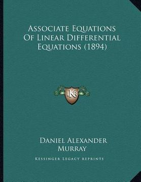 portada associate equations of linear differential equations (1894) (en Inglés)