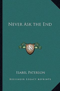 portada never ask the end (in English)