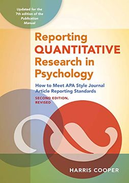 portada Reporting Quantitative Research in Psychology: How to Meet apa Style Journal Article Reporting Standards 