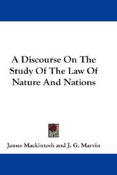 portada a discourse on the study of the law of nature and nations