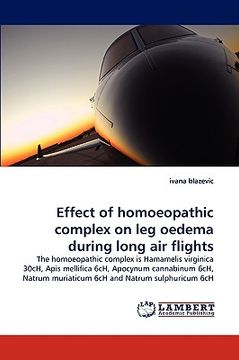 portada effect of homoeopathic complex on leg oedema during long air flights (en Inglés)