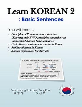 portada Learn Korean 2: Basic Sentences: Principles of Korean Sentence Structure, Basic Sentences to Survive in Korea (en Inglés)