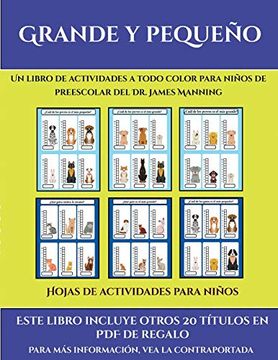 portada Hojas de Actividades Para Niños (Grande y Pequeño): Este Libro Contiene 30 Fichas con Actividades a Todo Color Para Niños de 4 a 5 Años (in Spanish)