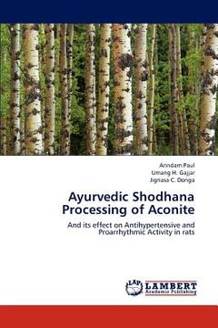 portada ayurvedic shodhana processing of aconite (en Inglés)