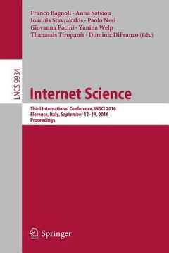 portada Internet Science: Third International Conference, Insci 2016, Florence, Italy, September 12-14, 2016, Proceedings (en Inglés)