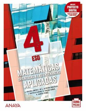 portada Matemáticas Orientadas a las Enseñanzas Aplicadas 4. (in Spanish)