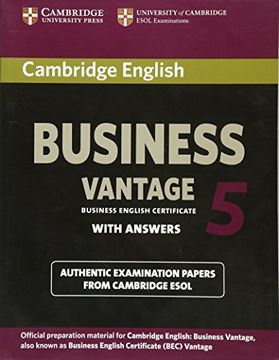 portada Cambridge English Business 5 Vantage Student's Book With Answers (Bec Practice Tests) (in English)