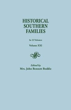 portada Historical Southern Families. in 23 Volumes. Volume XXI (in English)
