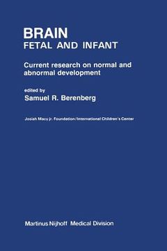 portada Brain: Fetal and Infant (en Inglés)