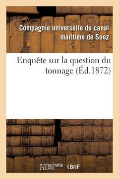 portada Enquête Sur La Question Du Tonnage (in French)
