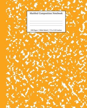 portada Marbled Composition Notebook: Orange Marble Wide Ruled Paper Subject Book (en Inglés)