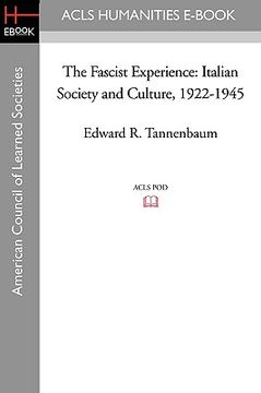 portada the fascist experience: italian society and culture, 1922-1945 (en Inglés)