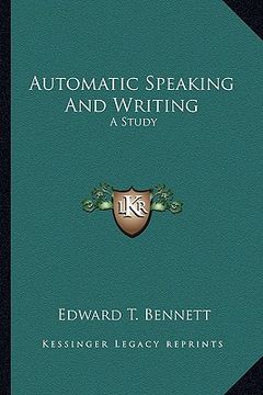 portada automatic speaking and writing: a study