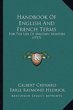 portada handbook of english and french terms: for the use of military aviators (1917) (en Inglés)