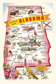 portada Vintage Journal Map of Alabama Attractions (en Inglés)