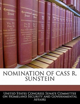 portada nomination of cass r. sunstein (en Inglés)