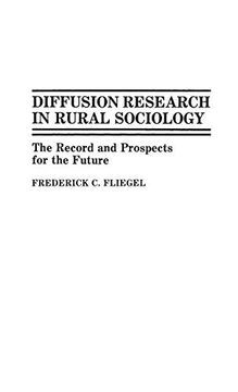 portada Diffusion Research in Rural Sociology: The Record and Prospects for the Future (Contributions in Sociology) 